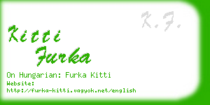 kitti furka business card